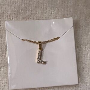 Gold Initial 'L' Pendant Necklace